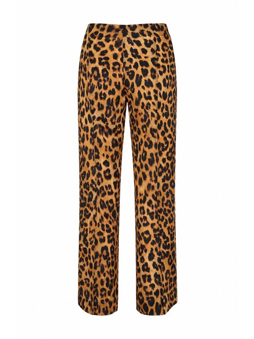 Pantaloni dritti in organza di seta leopardata ALBERTA FERRETTI | M0308 01501888